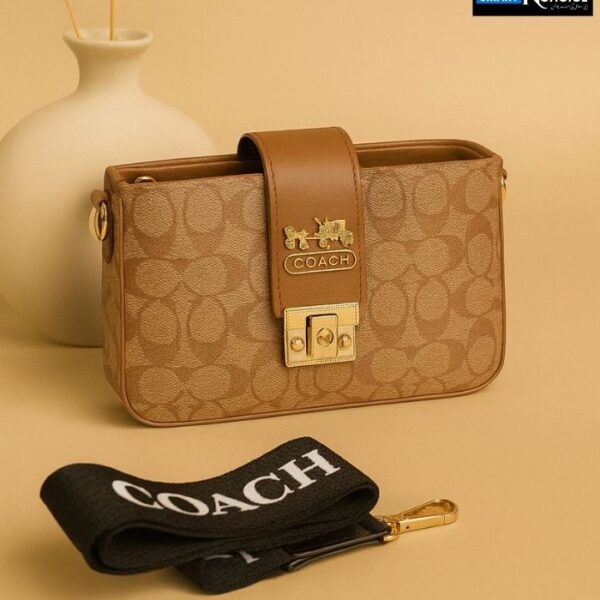 High-Quality Coach Crossbody Bag with Long Belt