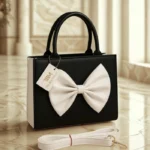 Bow Style Handbag Black Color