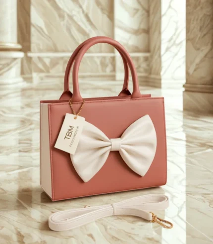 Bow Style Handbag Pink Color