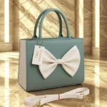 Bow Style Handbag Light Green Color