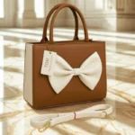 Bow Style Handbag Brown Color
