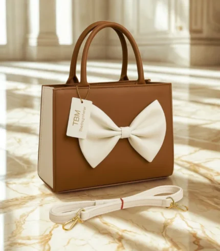 Bow Style Handbag Brown Color
