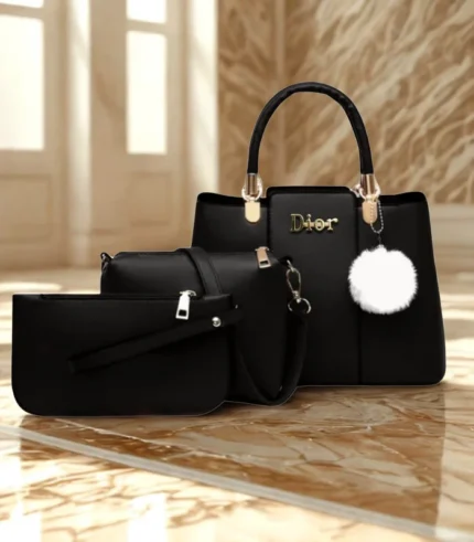 Christian Dior High Quality 3Pcs Shoulder Bag Black Color