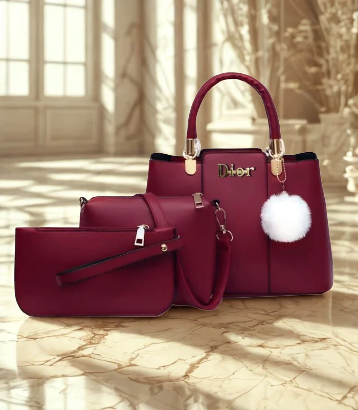 Christian Dior High Quality 3Pcs Shoulder Bag 6 Christian Dior High Quality 3Pcs Shoulder Bag Red Color - Image 1