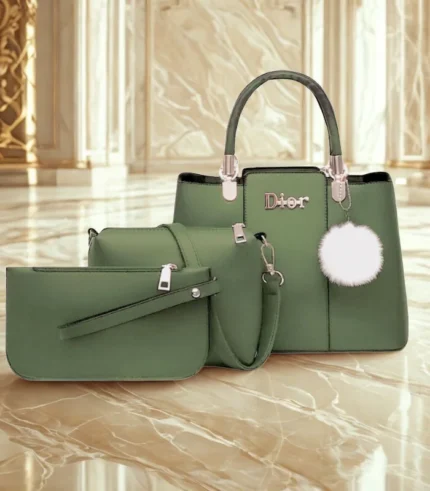 Christian Dior High Quality 3Pcs Shoulder Bag Light Green Color