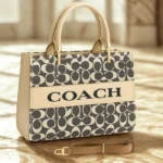Coach Medium Hand Bag White Grey