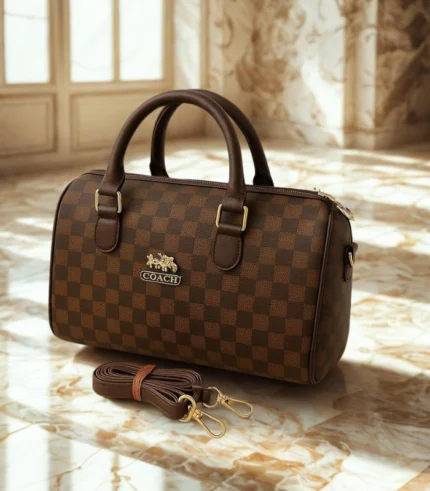 Coach Shoulder Bag Dark Brown Color