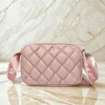 Crossbody Bag Mr Puffer with Long Belt Light Pink Color