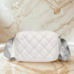 Crossbody Bag Mr Puffer with Long Belt White Color