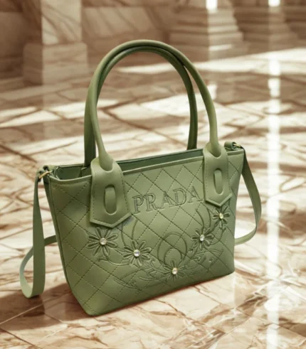 High Quality Big Size Prada Tote Bag Light Green Color