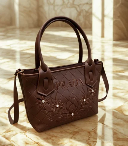 High Quality Big Size Prada Tote Bag Chocolate Color