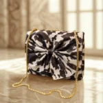 Front Big Bow Bag Black and White Color