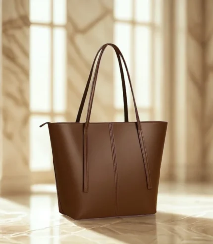 High Quality Big Size Tote Bag Chocolate Color