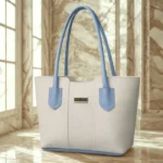 Premium Quality Tote Bag White Light Blue Color