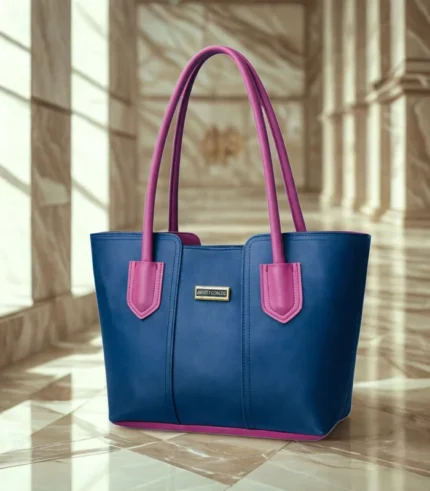 Premium Quality Tote Bag Pink Dark Blue Color