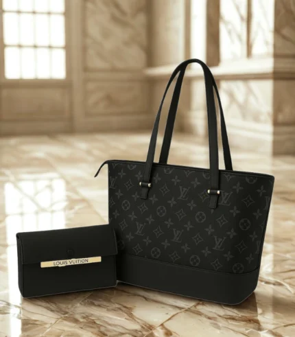 Louis Vuitton Bag With Clutch Wallet Black 2