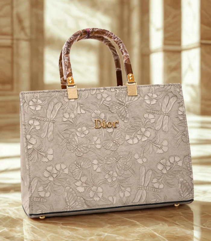Luxury Embossed Handbag 1 Luxury Embossed Dior Handbag Gray Color - Image 1