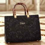 Luxury Embossed Dior Handbag Black Color