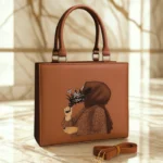 Trending Hijab Girl Tote Bag With Long Belt Orange Color