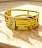 Stainless Steel Handcuff Bracelet for Women – Elegant Zircon Stone Jewelry - Image 2