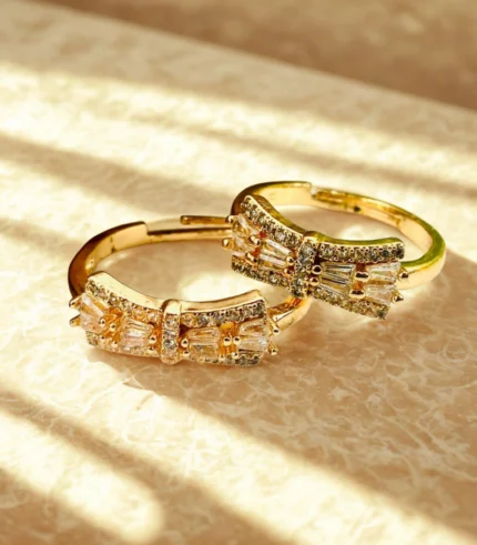 Delicate Micro Zircon Rings for Women – Adjustable Gold Fashion Rings