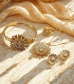 Flower Design Gold Plated Micro Zircon Combo Set