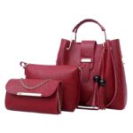 PU Leather Ladies Hand Bags Set New Style Tote Bags Shoulder Bag Top Handle Satchel Purse Set 3pcs