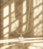 Double-Sided Square Pendant Necklace for Women – Stainless Steel Black & White Jewelry - Image 2