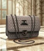 Chanel Style Quilted Shoulder Bag – Iconic CC Logo with Black Chain Strap (8 Colors) - Image 6