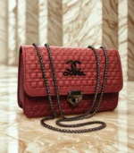 Chanel Style Quilted Shoulder Bag – Iconic CC Logo with Black Chain Strap (8 Colors) - Image 2
