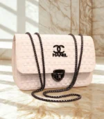 Chanel Style Quilted Shoulder Bag – Iconic CC Logo with Black Chain Strap (8 Colors) - Image 3