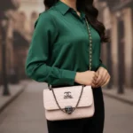 Chanel Style Quilted Shoulder Bag – Iconic CC Logo with Black Chain Strap (8 Colors)